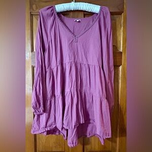 True Craft Women's Mauve Long Sleeve Tunic